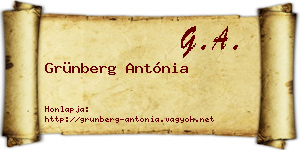 Grünberg Antónia névjegykártya